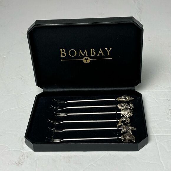 Bombay Ocean Aquatic Animal Themed Hors D’oeuvre Appetizer Fork Set 2001 - Picture 6 of 10